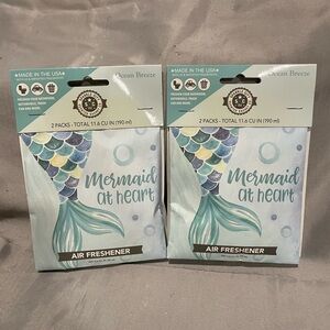 NWT Sparkle City Mermaid at Heart Ocean Breeze Air Freshener - Two 2 Packs.